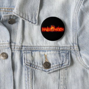 Chapa Redonda De 5 Cm Letras ígneas masivas de SlipperyJoe's Halloween c