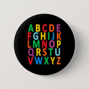 Chapa Redonda De 5 Cm Letras Mayúsculas Coloridas Alfabeto Aprende Abc N