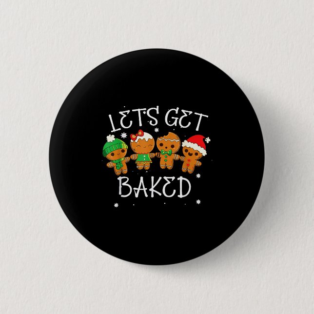 Chapa Redonda De 5 Cm Let's Get Baked Cookie Baking Team Gingerbread Chr (Anverso)