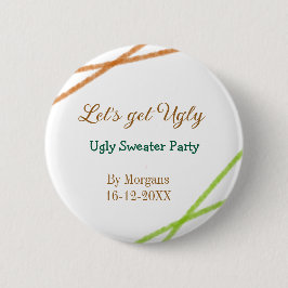 Chapa Redonda De 5 Cm Let's get ugly Christmas ugly sweater Partyorange 