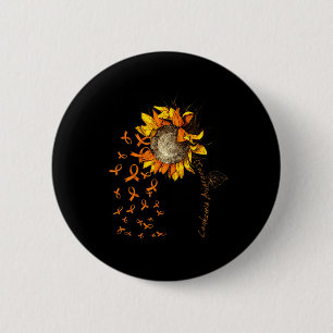 Chapa Redonda De 5 Cm LEUKEMIA Sensibilización Girasol