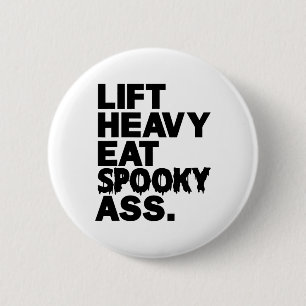 Chapa Redonda De 5 Cm Levanta Pesado Come Espeluznante Divertido Hallowe