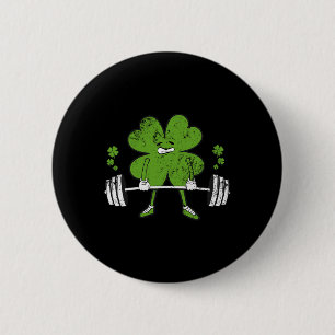 Chapa Redonda De 5 Cm Levantamiento Shamrock Día de San Patricio Fitness