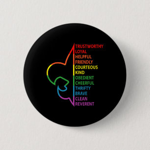 Chapa Redonda De 5 Cm Ley de Scout Ley de Scout Camping Arcoíris Colorid