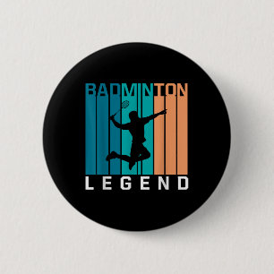 Chapa Redonda De 5 Cm Leyenda Badminton Player Shuttle Sports S