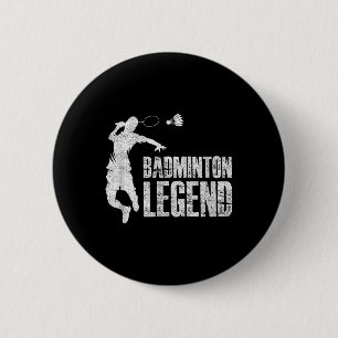 Chapa Redonda De 5 Cm Leyenda Badminton _ Transbordador Racket