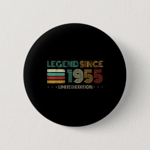 Chapa Redonda De 5 Cm Leyenda de 70 años desde 1955 Cumpleaños 70