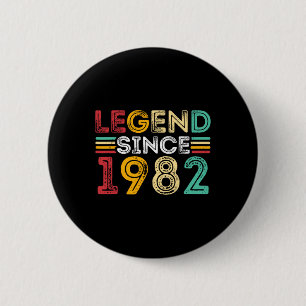 Chapa Redonda De 5 Cm Leyenda Desde 1982 Nacido Vintage En 1982 Me
