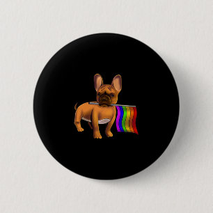 Chapa Redonda De 5 Cm Lgbt Bulldog francés gay Perro gay Paw Lgbt Orgull