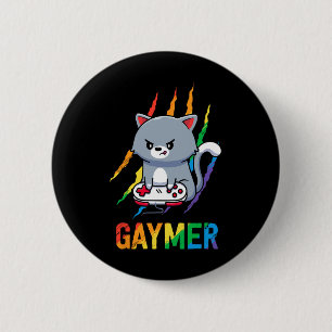 Chapa Redonda De 5 Cm Lgbt Cat Pride Shirt Rainbow Video Game Aovers Gif