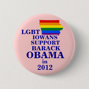 Chapa Redonda De 5 Cm LGBT Iowans para Obama 2012
