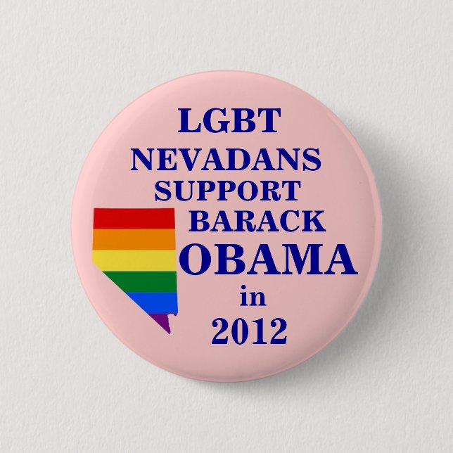 Chapa Redonda De 5 Cm LGBT Nevadans para Obama 2012 (Anverso)