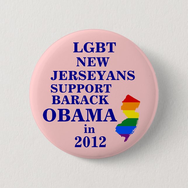 Chapa Redonda De 5 Cm LGBT nuevo Jerseyans para Obama 2012 (Anverso)