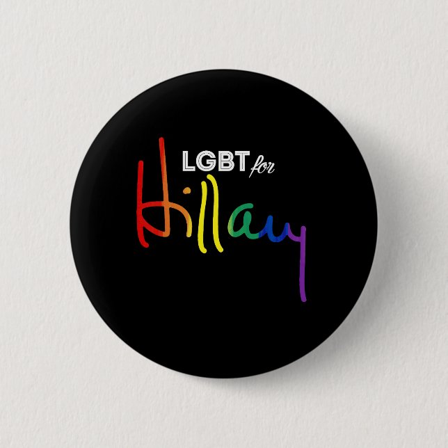 Chapa Redonda De 5 Cm LGBT para Hillary Clinton (Anverso)