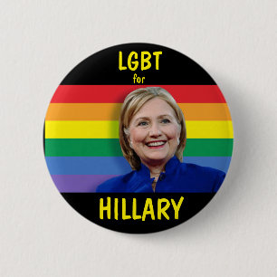 Chapa Redonda De 5 Cm LGBT para Hillary Clinton