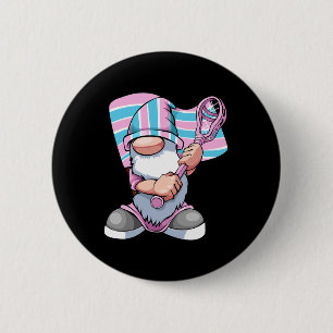 Chapa Redonda De 5 Cm Lgbt-q Gnome Trans Pri Transgénero Lacrosse Player