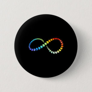 Chapa Redonda De 5 Cm Lgbtq Infinity Heart Arcoiris Neurodiversidad Auti