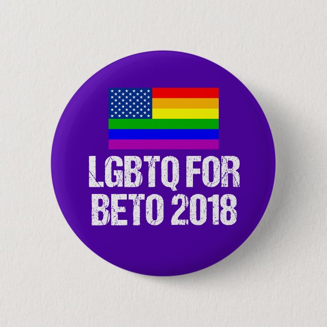 Chapa Redonda De 5 Cm LGBTQ para Beto O'Rourke (Anverso)