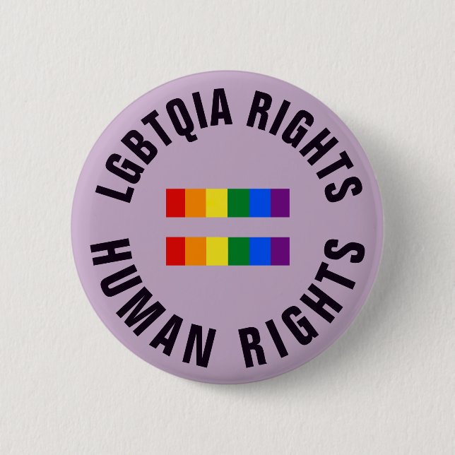 Chapa Redonda De 5 Cm LGBTQIA endereza derechos humanos iguales (Anverso)