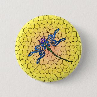 Chapa Redonda De 5 Cm Libélula en perno colorido agudo