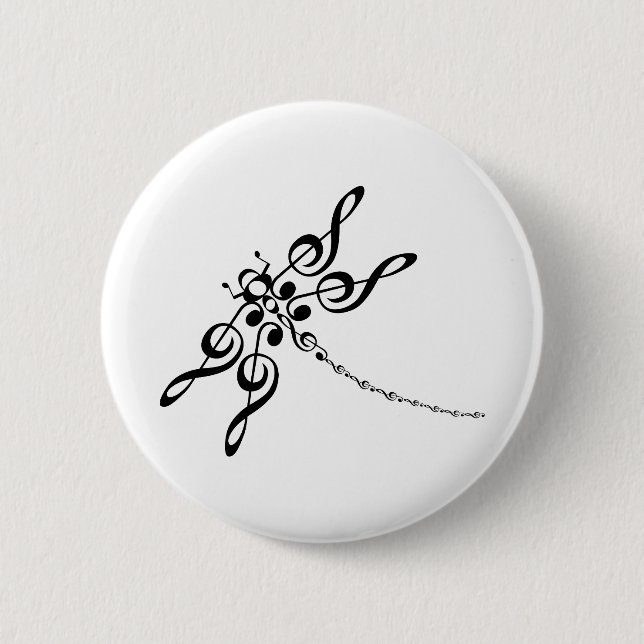 Chapa Redonda De 5 Cm Libélula en triple (Anverso)