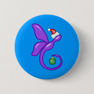Chapa Redonda De 5 Cm Libélula lisa de Navidad