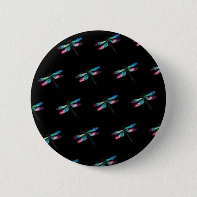 Chapa Redonda De 5 Cm Libélulas de medianoche (Anverso)
