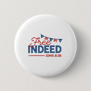 Chapa Redonda De 5 Cm Liberen A John 8 36 La Biblia Cristiana 4 De Julio