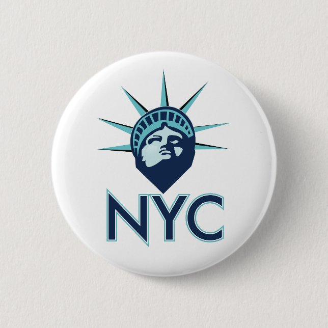 Chapa Redonda De 5 Cm Libertad de NYC (Anverso)