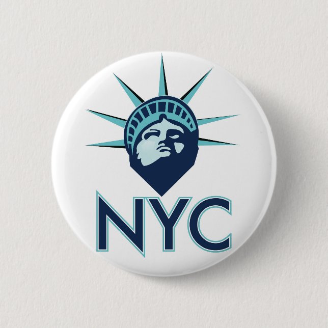 Chapa Redonda De 5 Cm Libertad de NYC (Anverso)