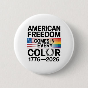 Chapa Redonda De 5 Cm Libertad Estadounidense Viene en Cada Color LGBTQ