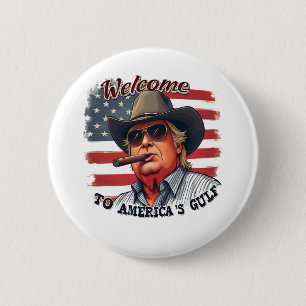 Chapa Redonda De 5 Cm Libertad para el Golfo Americano de Trump 