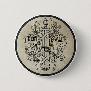 Chapa Redonda De 5 Cm Liberte, Egalite, Fraternite