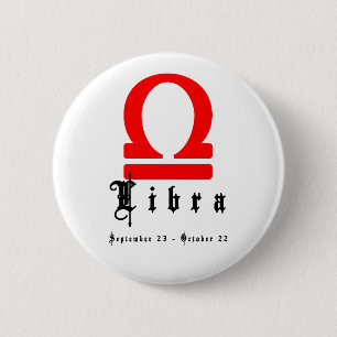 Chapa Redonda De 5 Cm Libra, 23 de septiembre - 22 de octubre