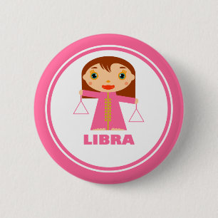 Chapa Redonda De 5 Cm Libra es mi signo zodiaco