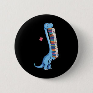 Chapa Redonda De 5 Cm Libro cargando dinosaurios leyendo Dino