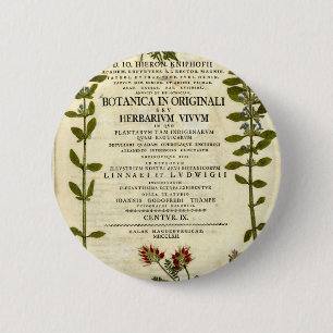 Chapa Redonda De 5 Cm Libro de Botánica Antiguo