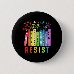 Chapa Redonda De 5 Cm Libro de Igualdad de Derechos Flor Trump Derechos 