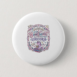 Chapa Redonda De 5 Cm Libro de Unicornio Divertido Regalo Diseño
