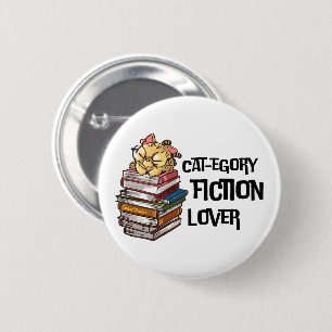 Chapa Redonda De 5 Cm Libro Divertido Cita Amante Gatos Categoría Amante