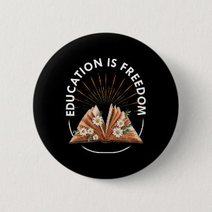 Chapa Redonda De 5 Cm Libro Educación Es Libertad Lector Mes de la Histo