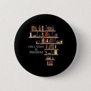 Chapa Redonda De 5 Cm Libro Educación Es Libertad Lector Mes de la Histo