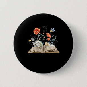 Chapa Redonda De 5 Cm Libro floral Un nuevo capítulo comienza Maestra ju