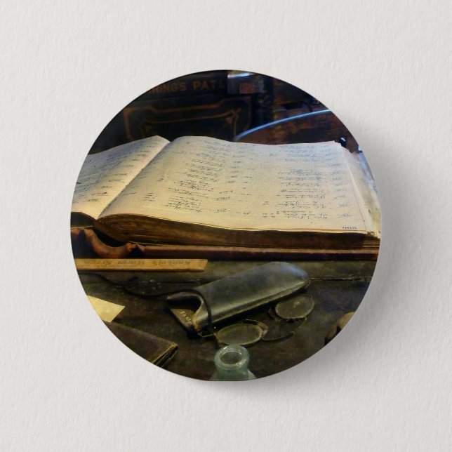 Chapa Redonda De 5 Cm Libro mayor y lentes (Anverso)