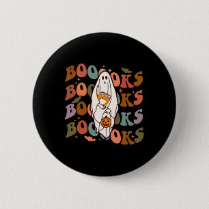 Chapa Redonda De 5 Cm Libros de Halloween adoran libro fantasma leyendo