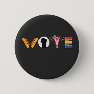 Chapa Redonda De 5 Cm Libros VOTE Uterus Apoyo LGBT