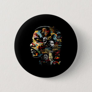 Chapa Redonda De 5 Cm Líderes de la historia negra collage inspiracional