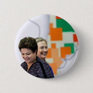 Chapa Redonda De 5 Cm Líderes femeninos: Dilma y Hillary