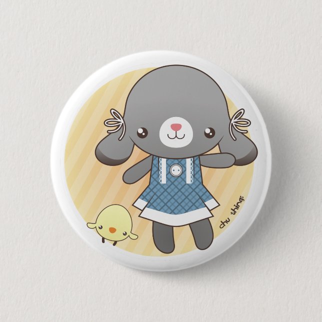 Chapa Redonda De 5 Cm Lidia: El conejito Amigurumi (Anverso)