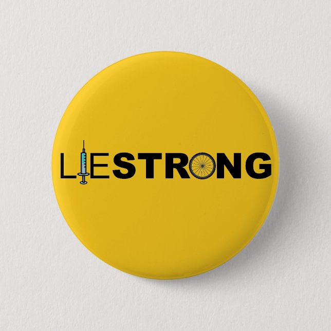 Chapa Redonda De 5 Cm LIESTRONG - Lance Armstrong (Anverso)